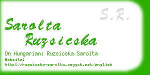 sarolta ruzsicska business card